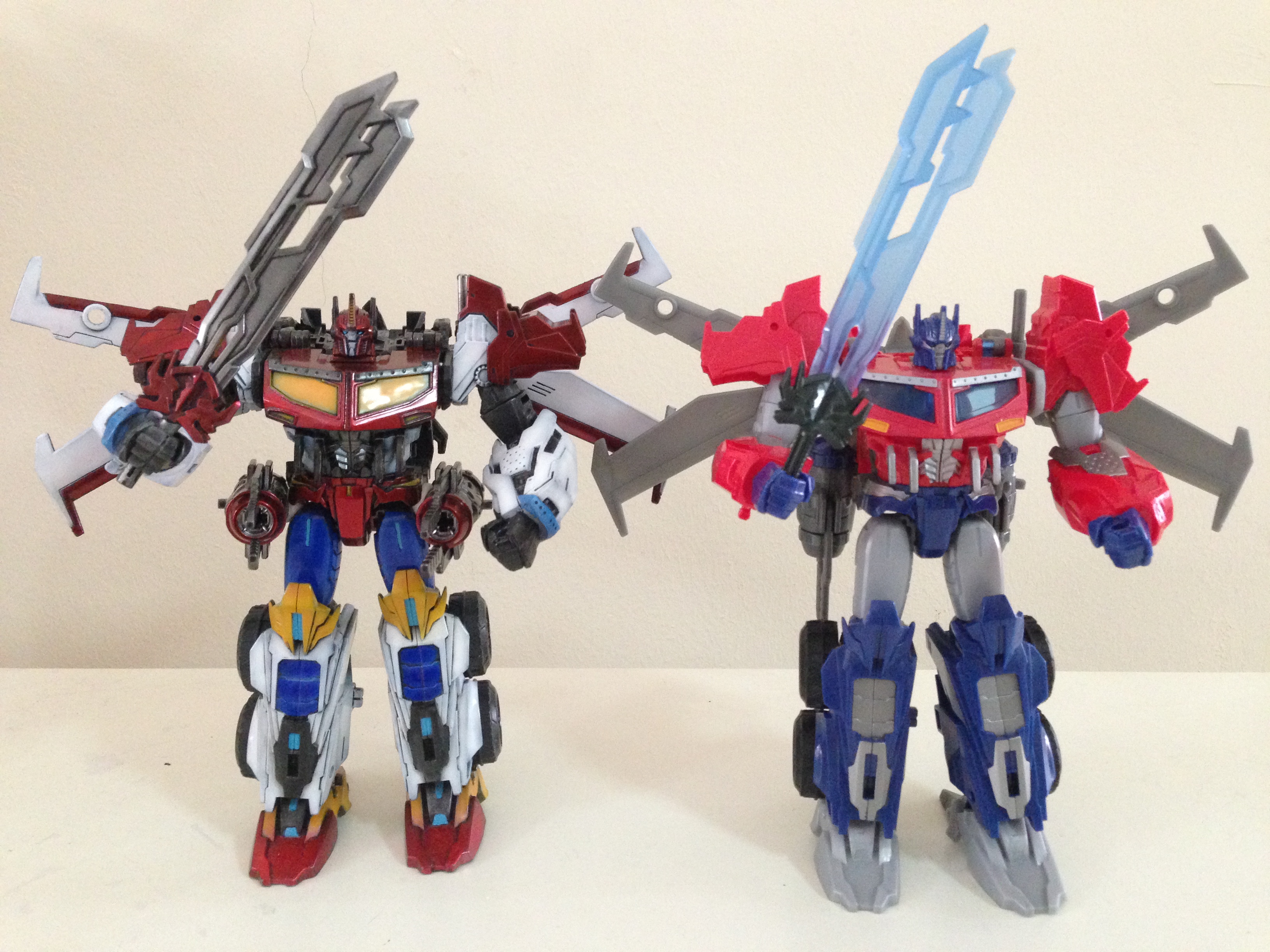 Fully decked out Victory Saber & Beast Hunters Optimus Prime!
