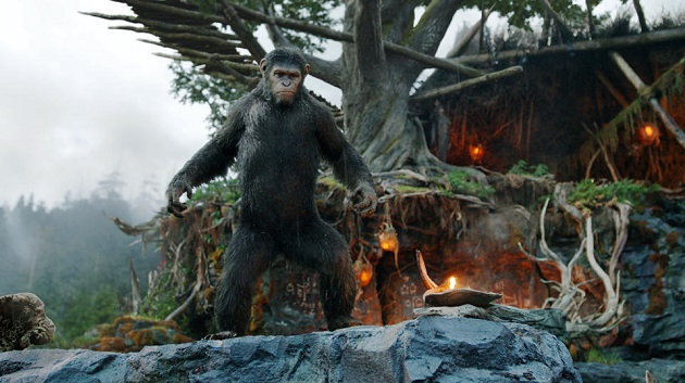 Caesar (Andy Serkis) addresses the apes. (Yahoo Movies Singapore)