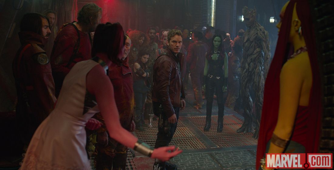 Peter Quill (Chris Pratt) and Gamora (Zoe Saldana). (Marvel.com)