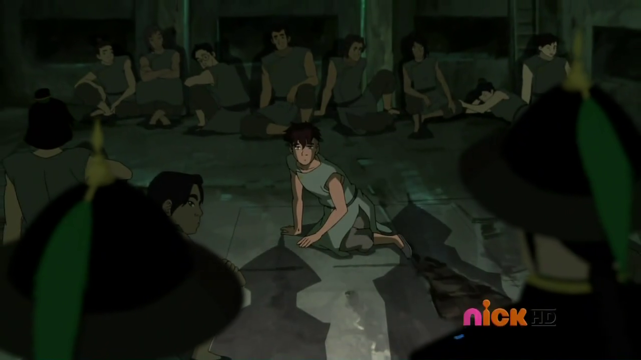 Kai and the kidnapped AIrbenders. (The Legend of Korra S03E03)