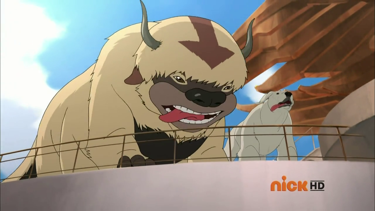A Flying Bison and Naga. (The Legend of Korra S03E02)