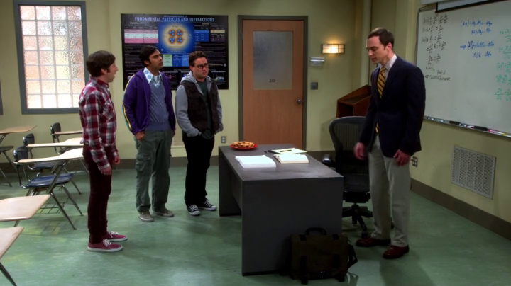 Sheldon explains the woes of an empty class. (The Big Bang Theory S08E02)
