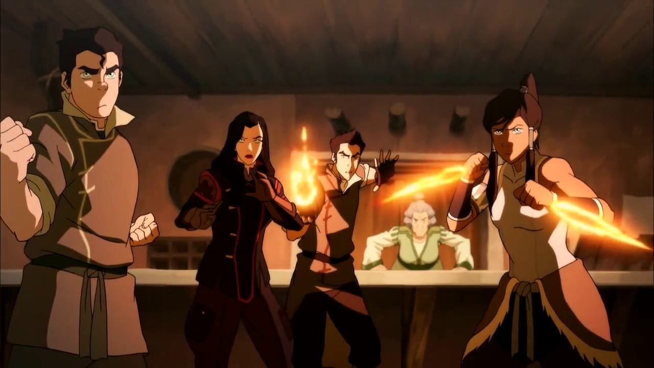 Team Avatar is ready for battle. (The Legend of Korra S03E09)