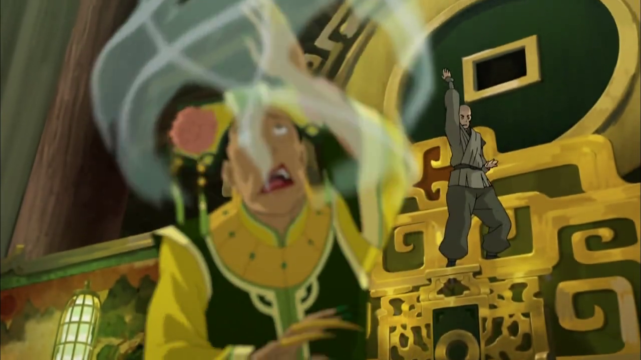 Zaheer murders Hou Ting. (The Legend of Korra S03E10)