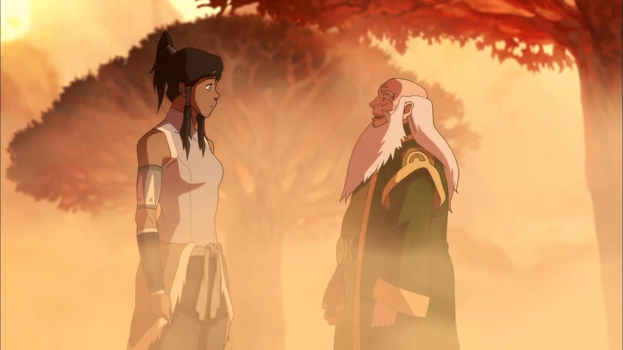 Korra talks to Iroh.(Legend of Korra S03E11)