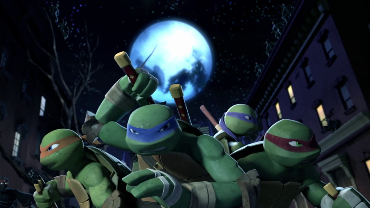 The Turtles prepare for the onslaught. (Teenage Mutant Ninja Turtles S02E20)