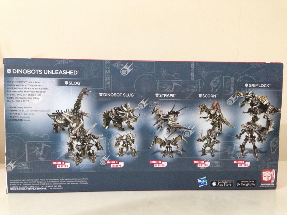 Box back. (Dinobots Unleashed 5-Pack)