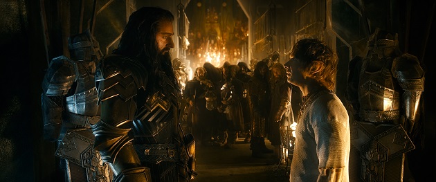 Thorin (Richard Armitage) presents Bilbo (Martin Freeman) with armour. (Yahoo Singapore)
