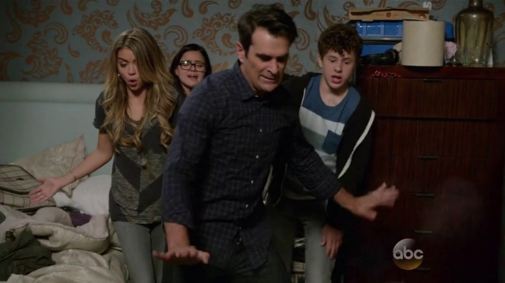 Phil defends his children from an out of control aerosol can. ("Marco Polo" - Modern Family S06E04)