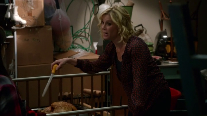 Claire hides a turkey. ("Three Turkeys" - Modern Family S06E08)