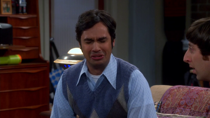 Sad Raj. (The Big Bang Theory S08E09)