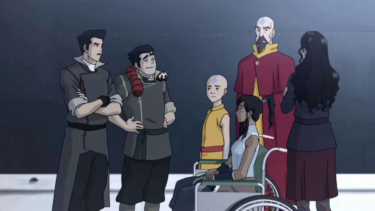 Team Avatar says goodbye to Korra. ("Korra Alone" - The Legend of Korra S04E02)