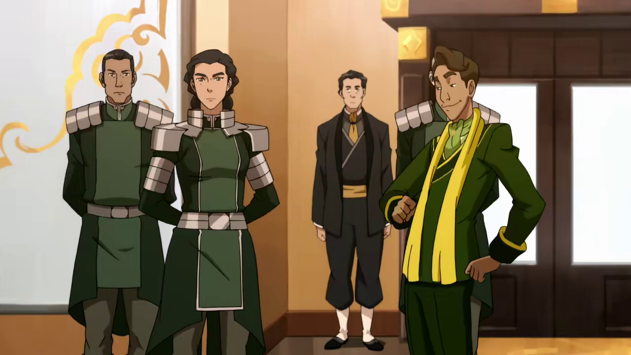 Kuvira and Prince Wu - rivals for the throne. ("The Coronation" - The Legend of Korra S04E03)