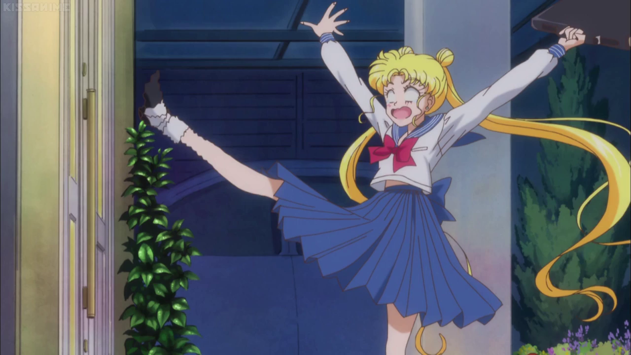 Usagi's painful kick. ("Usagi –Sailor Moon–" - Sailor Moon Crystal S01E01)