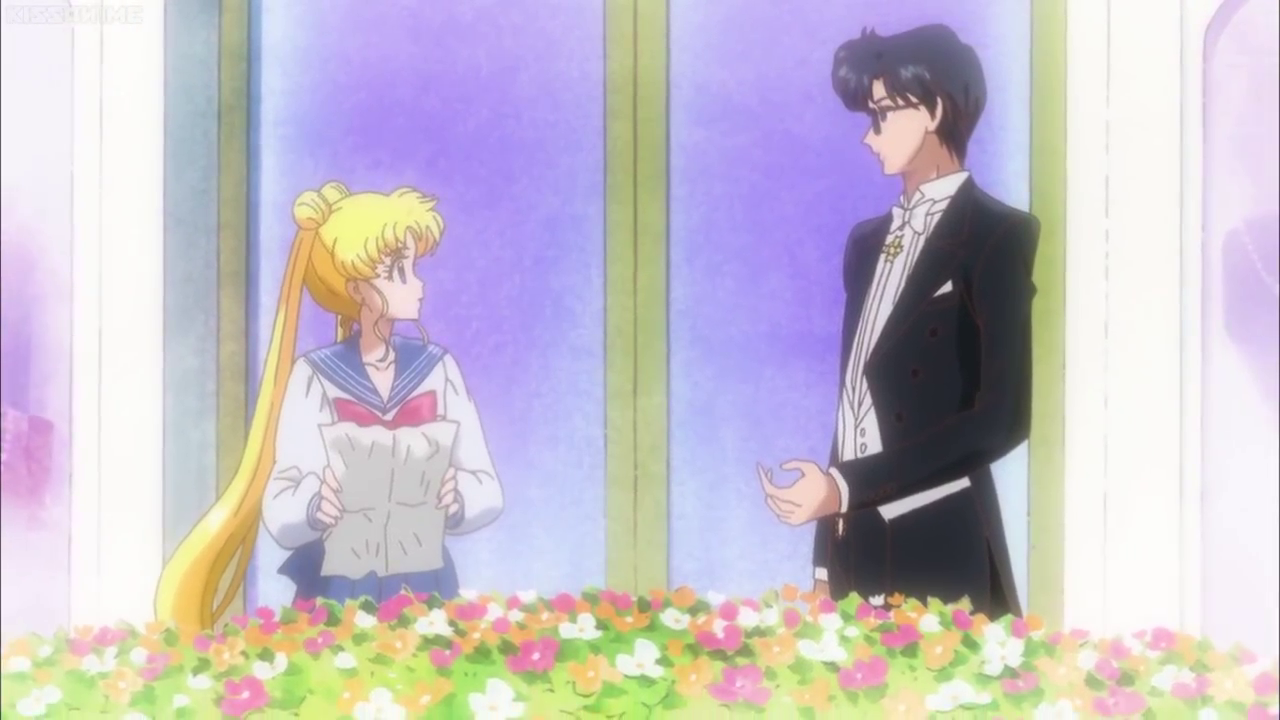 Usagi meets Mamoru for the first time. ("Usagi –Sailor Moon–" - Sailor Moon Crystal S01E01)
