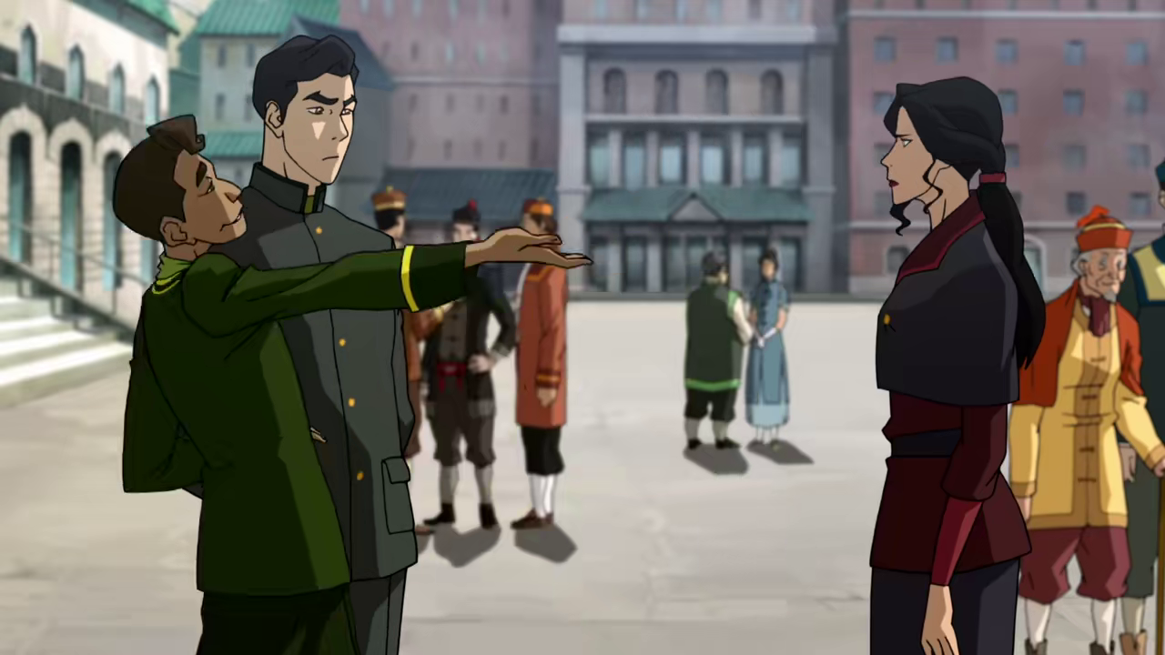 Prince Wu leaves Mako and Asami. ("After All These Years" - The Legend of Korra S04E01)