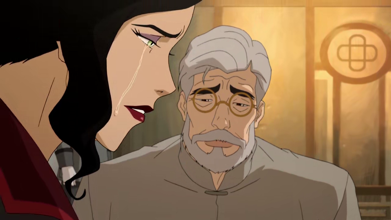 Asami comes to terms with her father's actions. ("Enemy at the Gates" - The Legend of Korra S04E05)