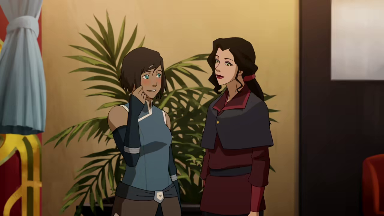 Why is Korra blushing? ("Reunion" - The Legend of Korra S04E07)