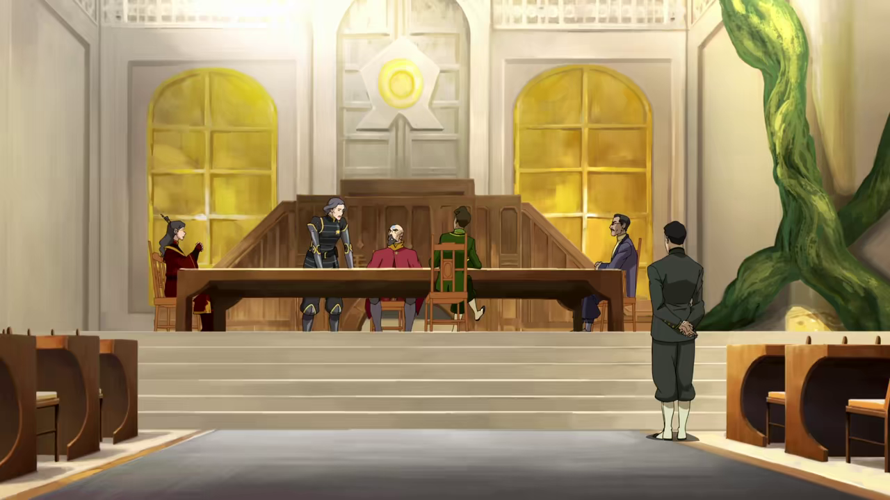 Meeting of world leaders. ("Beyond the Wilds" - The Legend of Korra S04E09)