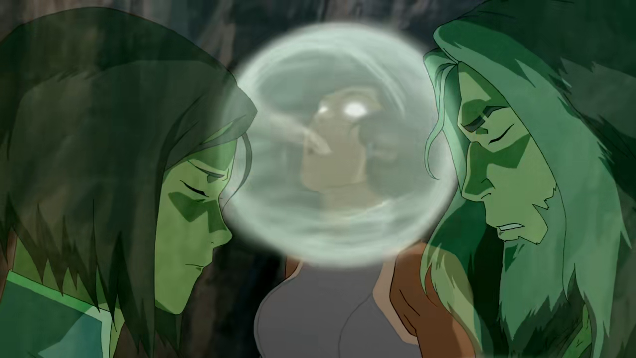 Korra and Zaheer in an uneasy alliance. ("Beyond the Wilds" - The Legend of Korra S04E09)