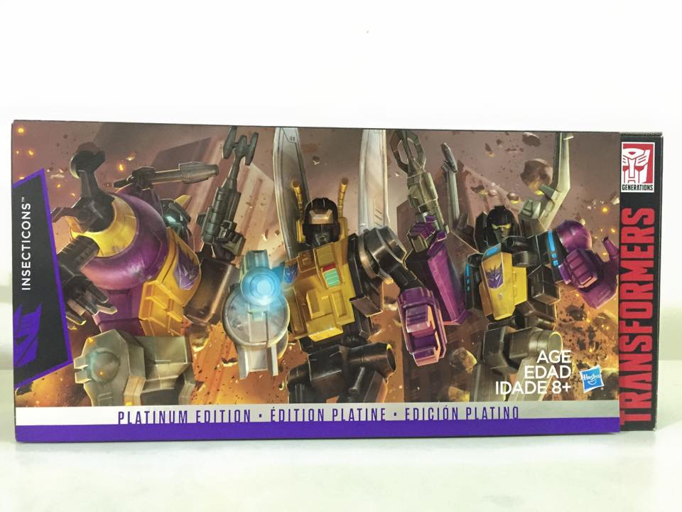 Front of the box. (Platinum Edition Insecticons)