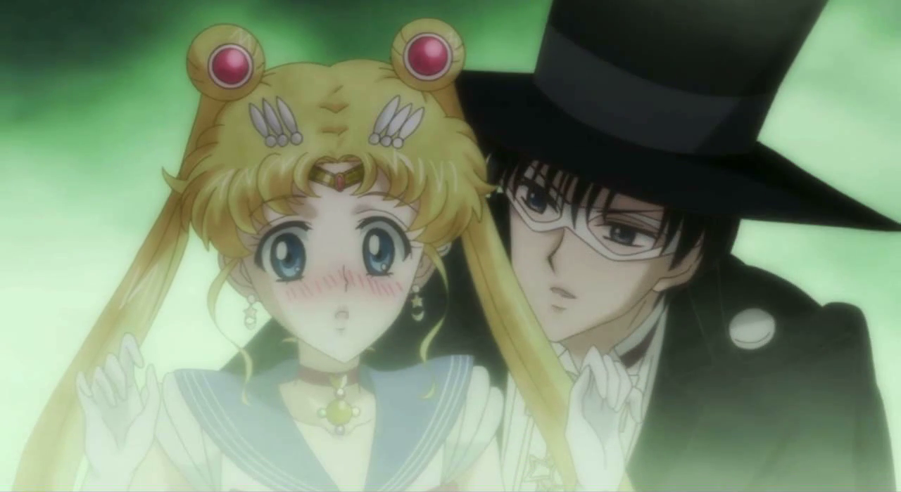 Sailor Moon & Tuxedo Mask. ("Ami –Sailor Mercury–" - Sailor Moon Crystal S01E02)