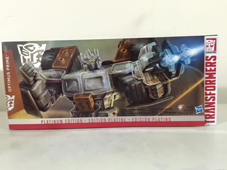 Front of the box. (Transformers: Platinum Edition Year of the Goat Optimus Prime)