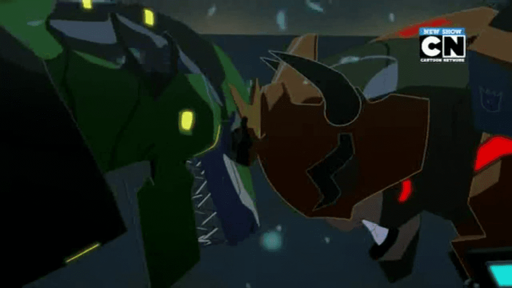 Terrashock & Grimlock clash!("W.W.O.D.?" - Transformers: Robots in Disguise S01E05)