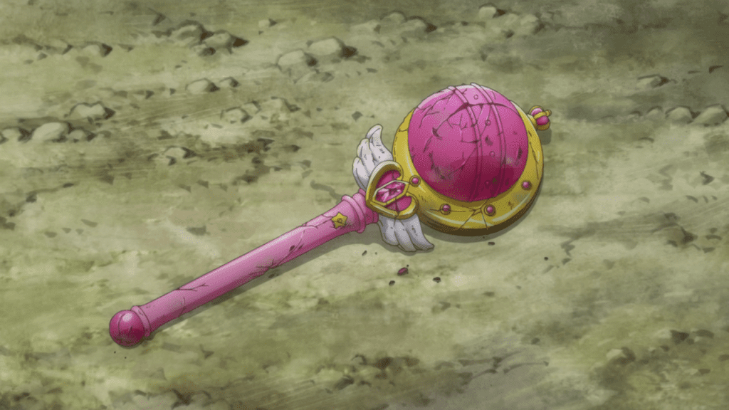The damaged Cutie Moon Rod. ("Complication –Nemesis–" Sailor Moon Crystal S01E21)