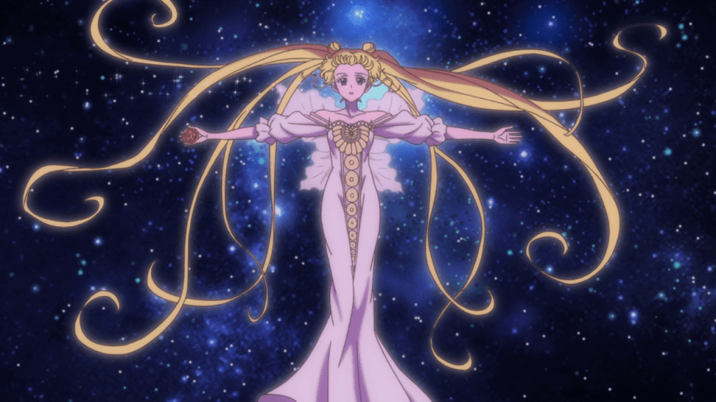 Sailor Moon calls on her hidden power. ("Hidden Agenda –Nemesis–" Sailor Moon Crystal S01E22)
