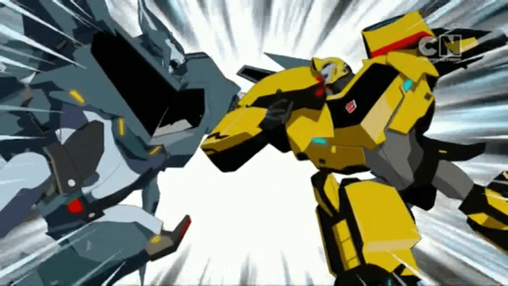 Steeljaw vs Bumblebee. ("True Colours" - Transformers: Robots in Disguise S01E08)
