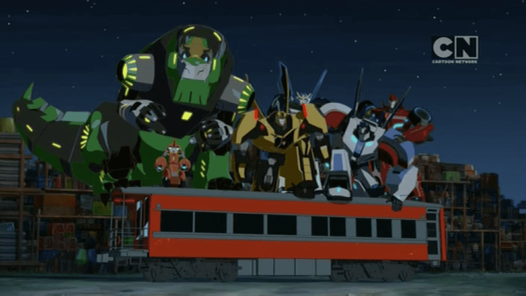 The six-man Autobot crew! ("Can You Dig It" - Transformers: Robots in Disguise S01E10)