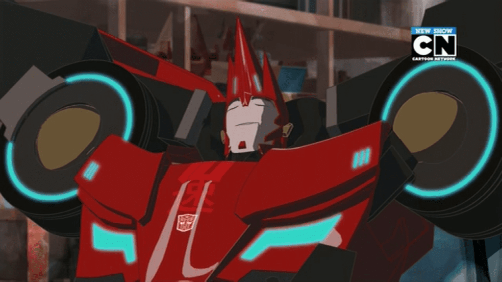 Sideswipe relaxes. ("Sideways" - Transformers: Robots in Disguise S01E14)