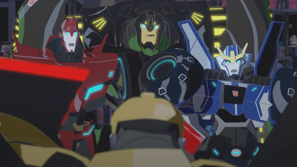 Shocked Autobots. ("Even Robots Have Nightmares" - Transformers: Robots in Disguise S01E15)
