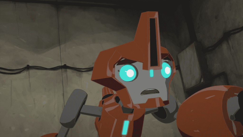 Fixit freaks out. ("Some Body, Any Body" - Transformers: Robots in Disguise S01E16)