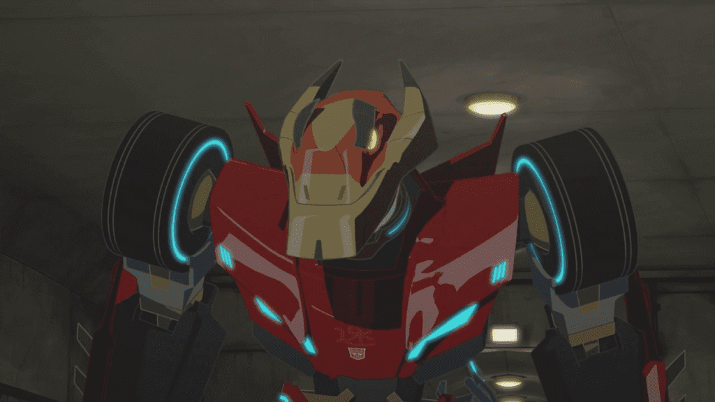 Fusion of Vertebreak and Sideswipe. ("Some Body, Any Body" - Transformers: Robots in Disguise S01E16)