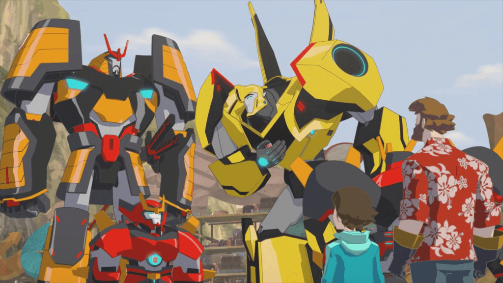 Bumblebee placates Drift. ("One of Our Mini-Cons Is Missing" Transformers: Robots in Disguise S01E17)