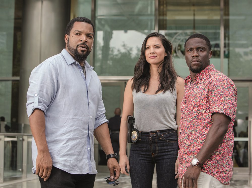 James (Ice Cube), Maya (Olivia Munn), and Ben (Kevin Hart) in "Ride Along 2." (United International Pictures)