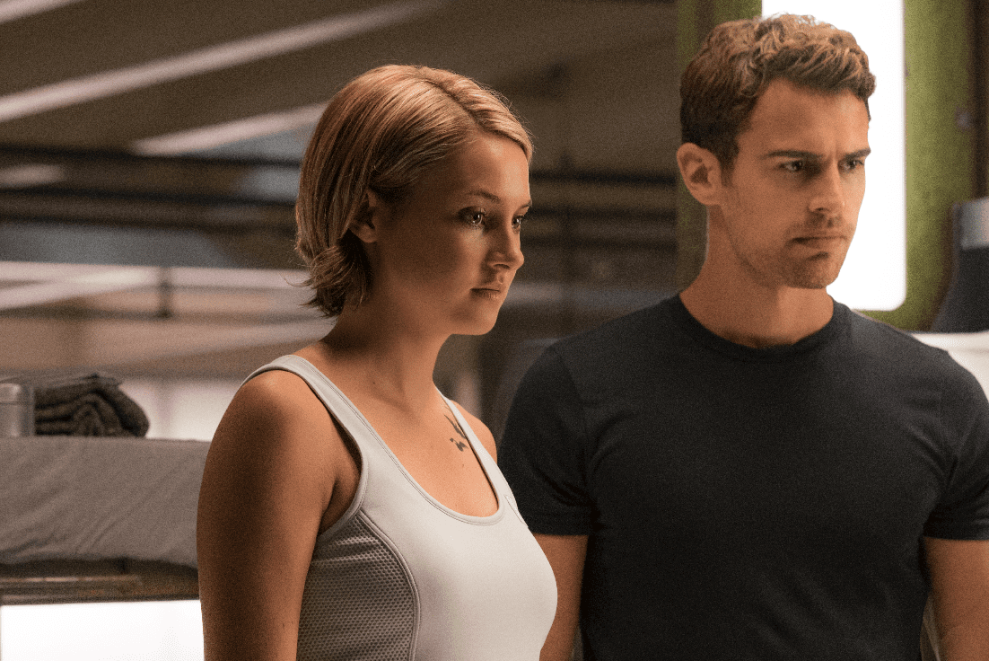 Tris (Shailene Woodley) and Four (Theo James) in "The Divergent Series: Allegiant." (Golden Village Pictures)