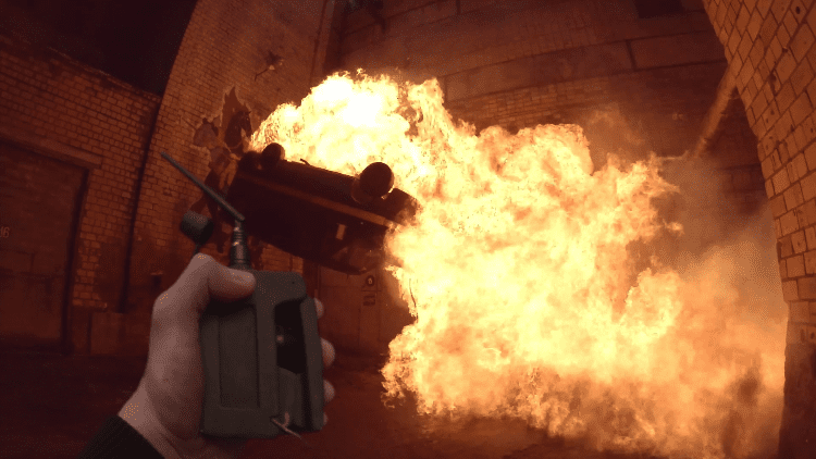 Blowing things up in "Hardcore Henry." (Golden Village Pictures)