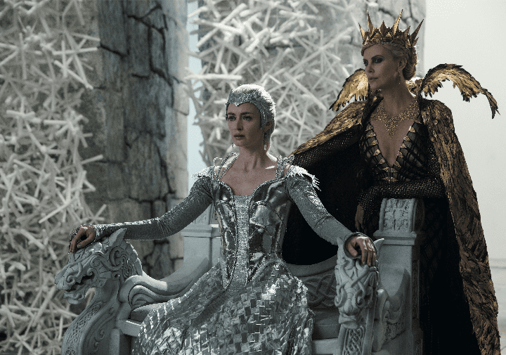 Ice Queen Freya (Emily Blunt) and Evil Queen Ravenna (Charlize Theron) in "The Huntsman: Winter's War." (United International Pictures)