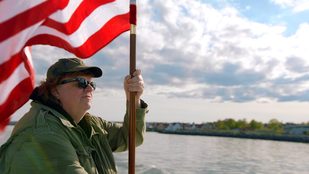 Michael Moore is the flagbearer in "Where to Invade Next." (Shaw Organisation)