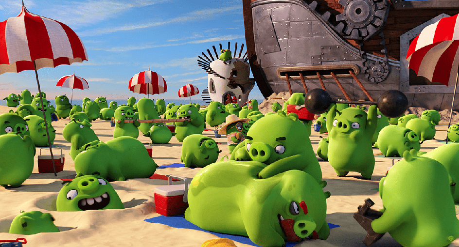 Leonard (Bill Hader) and his hogs in "The Angry Birds Movie." (Sony Pictures)