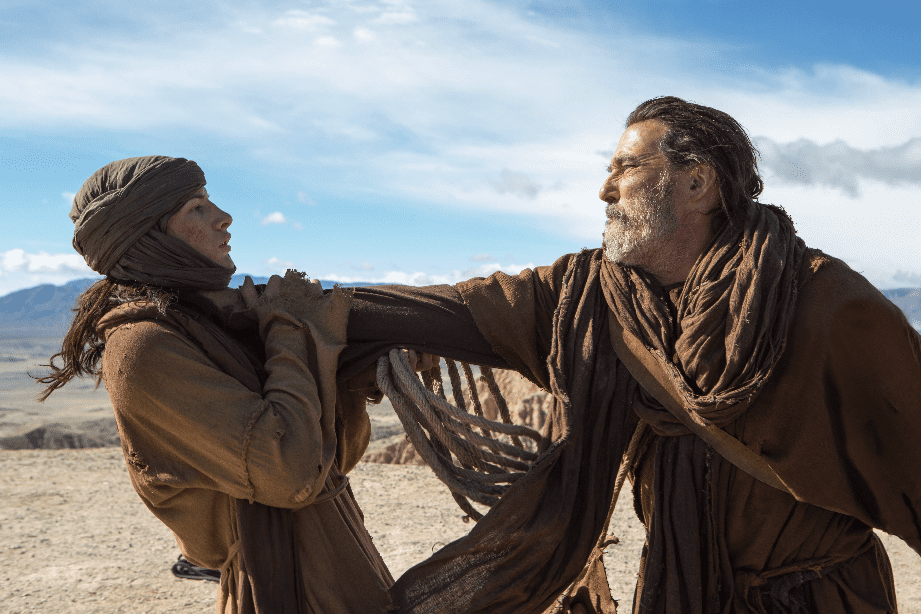 A battle between the Son (Tye Sheridan) and the Father (Ciaran Hinds) in "Last Days in the Desert." (Shaw Organisation)