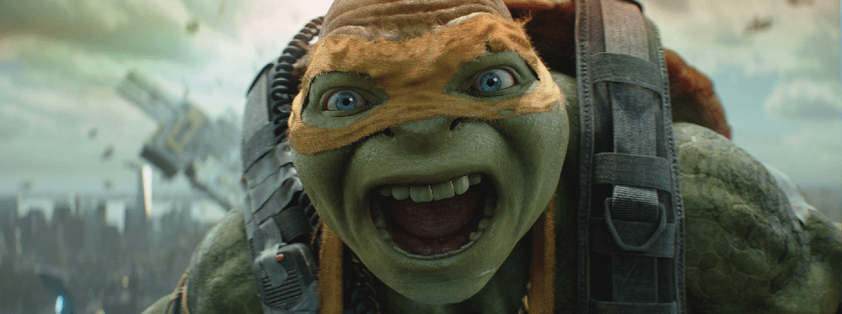 Michelangelo looks worreid in "Teenage Mutant Ninja Turtles: Out of the Shadows" (United International Pictures)