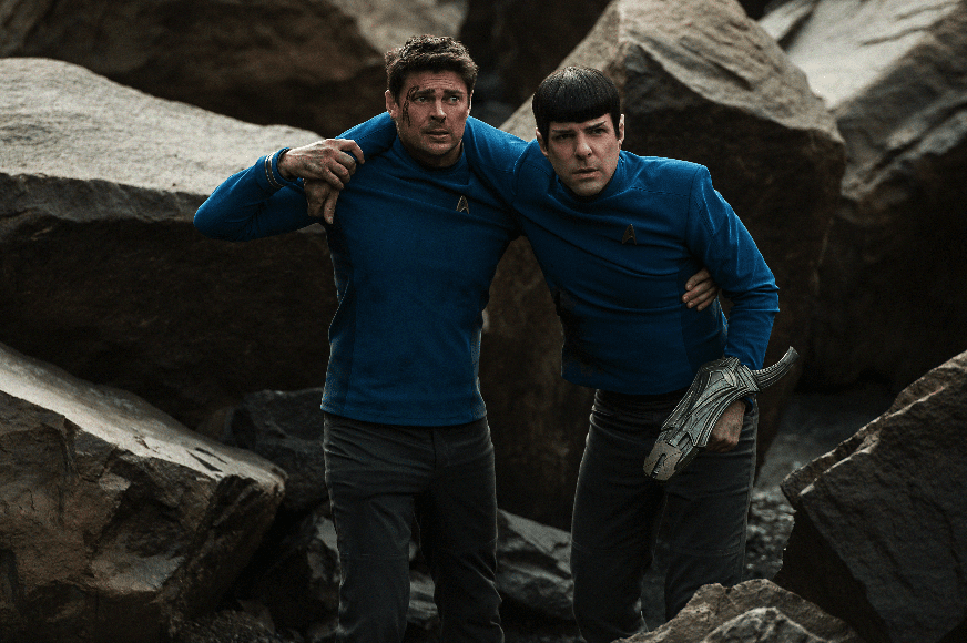 Bones (Karl Urban) and Spock (Zachary Quinto) in "Star Trek Beyond." (United International Pictures)