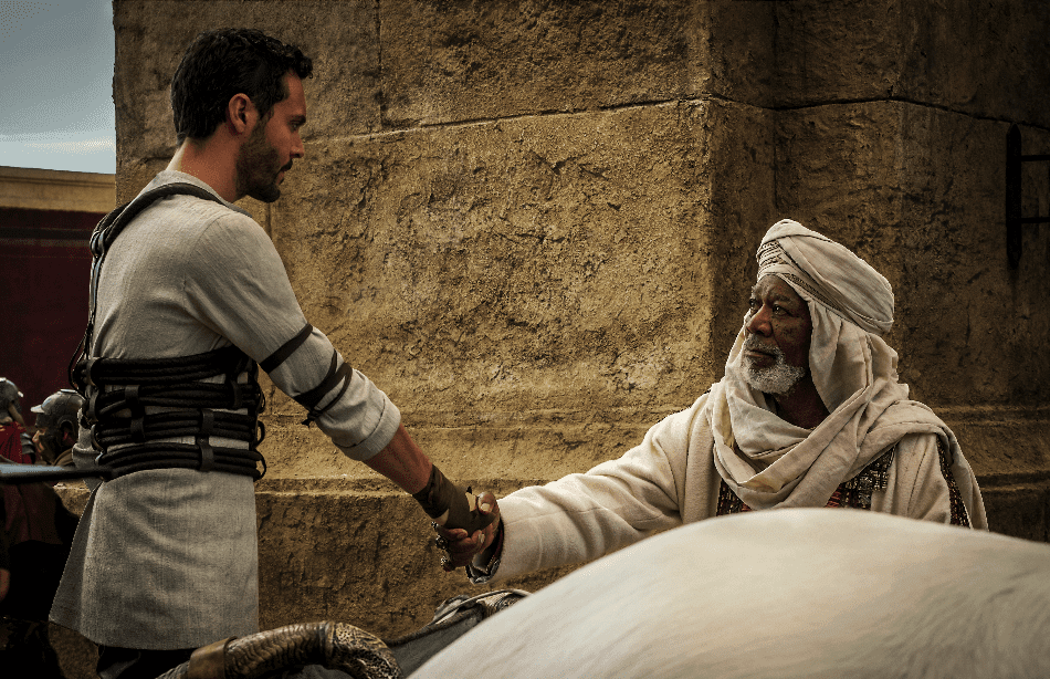 Ben-Hur and Sheik Ilderim (Morgan Freeman) in "Ben-Hur." (United International Pictures)