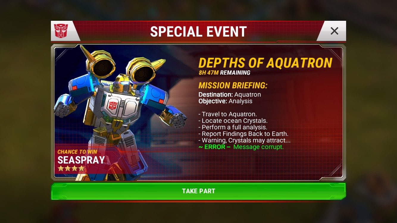 Event time! (Transformers Earth Wars)