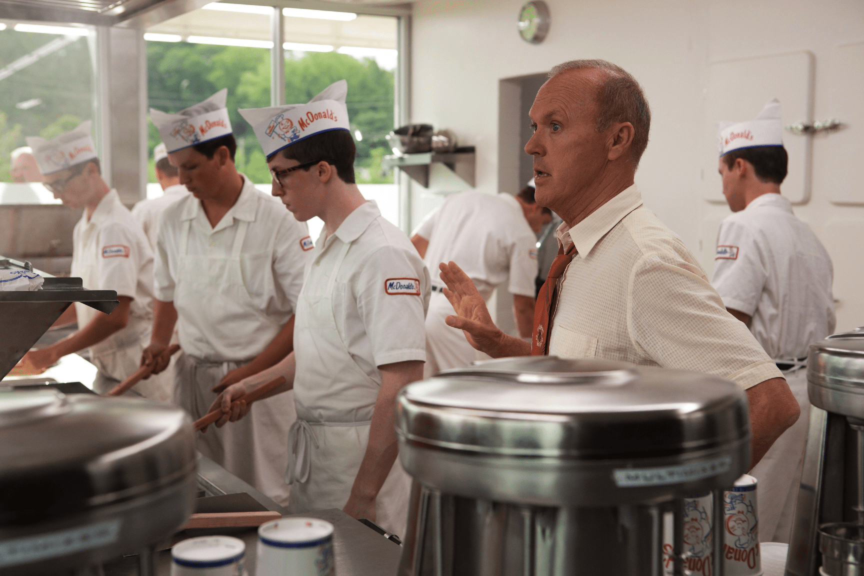Ray Kroc (Michael Keaton) oversees production in "The Founder". (Shaw Organisation)