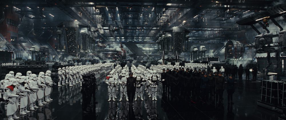First Order hangar in "Star Wars: The Last Jedi" (Walt Disney Pictures)First Order hangar in "Star Wars: The Last Jedi" (Walt Disney Pictures)